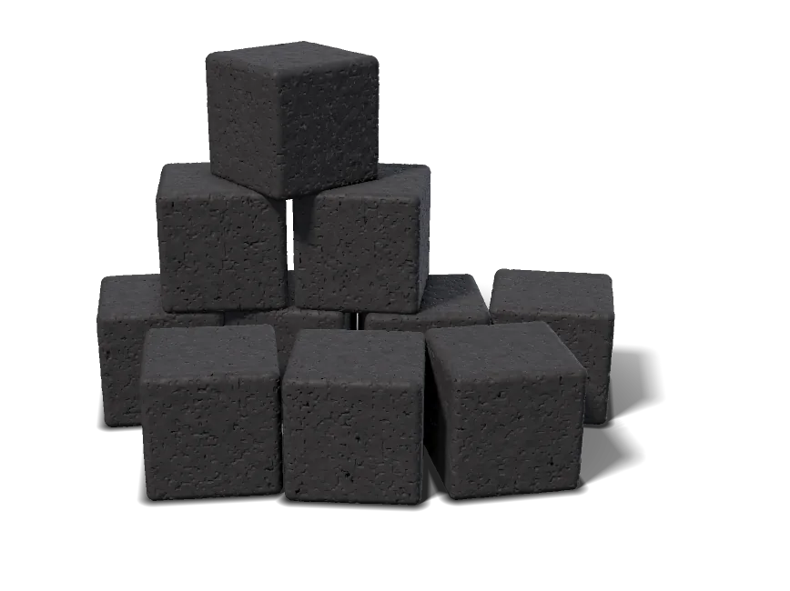 DRAGON Cubes 25 coconut charcoal briquettes, 25 × 25 mm, unlit