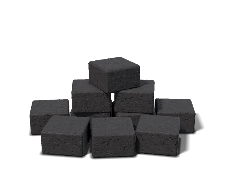 DRAGON Flats coconut charcoal briquettes, 25 × 15 mm, unlit